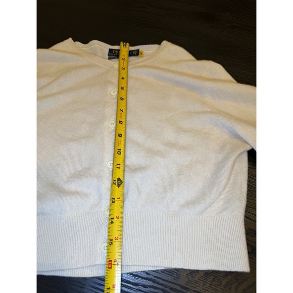 Polo Ralph Lauren Women's Cropped Cashmere Crewneck Cardigan Sweater Medium - Picture 12 of 12